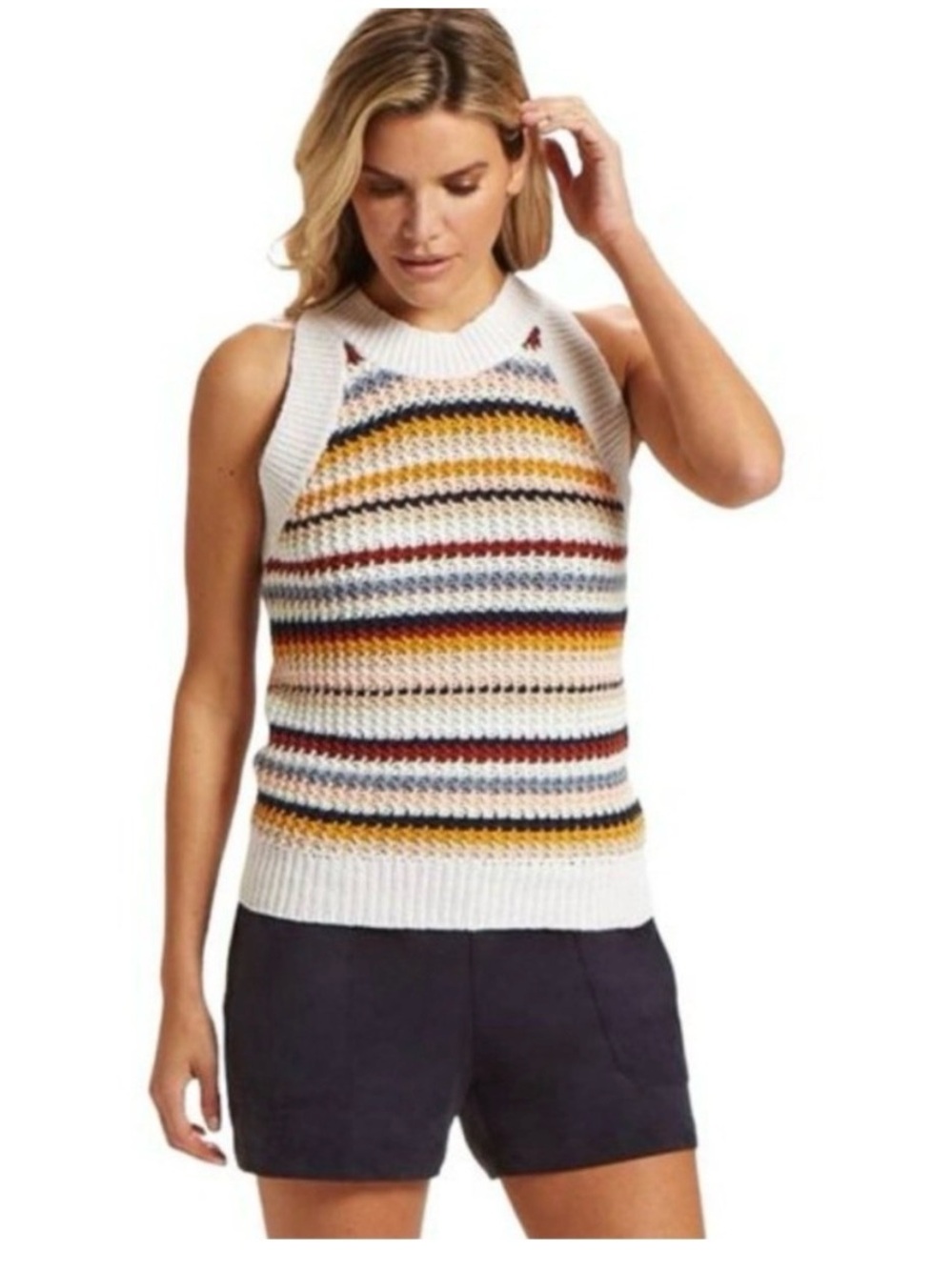 Marie Oliver Cici striped halter sweater tank, size L